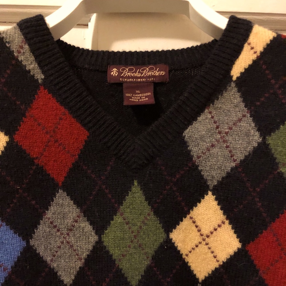 Brooks Brothers Boys XL Lambswool Argyle Sweater